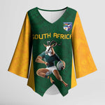 South Africa Rugby Custom Kimono Sleeve Blouse Glory Be To Springboks