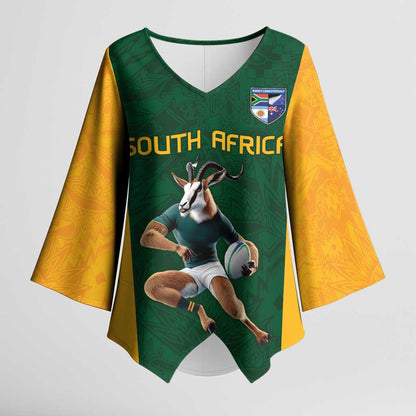 South Africa Rugby Custom Kimono Sleeve Blouse Glory Be To Springboks