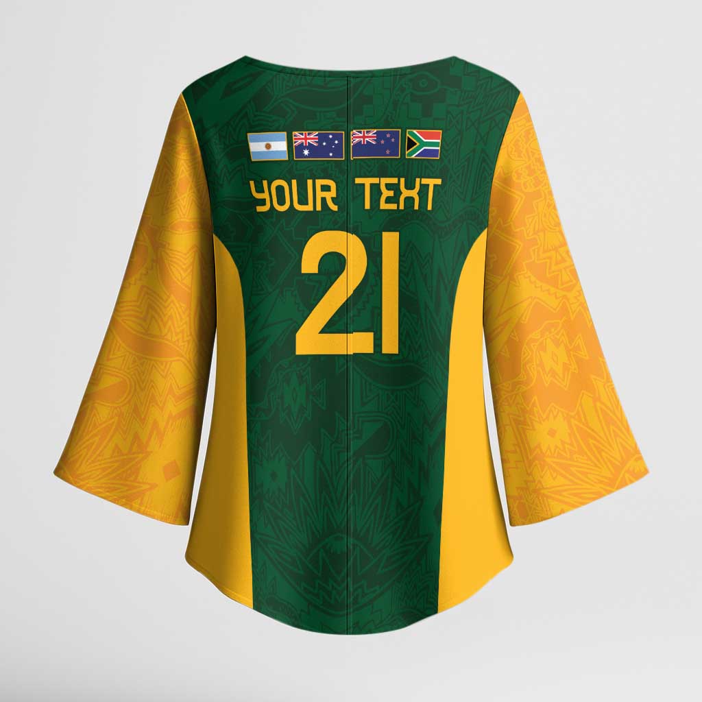 South Africa Rugby Custom Kimono Sleeve Blouse Glory Be To Springboks