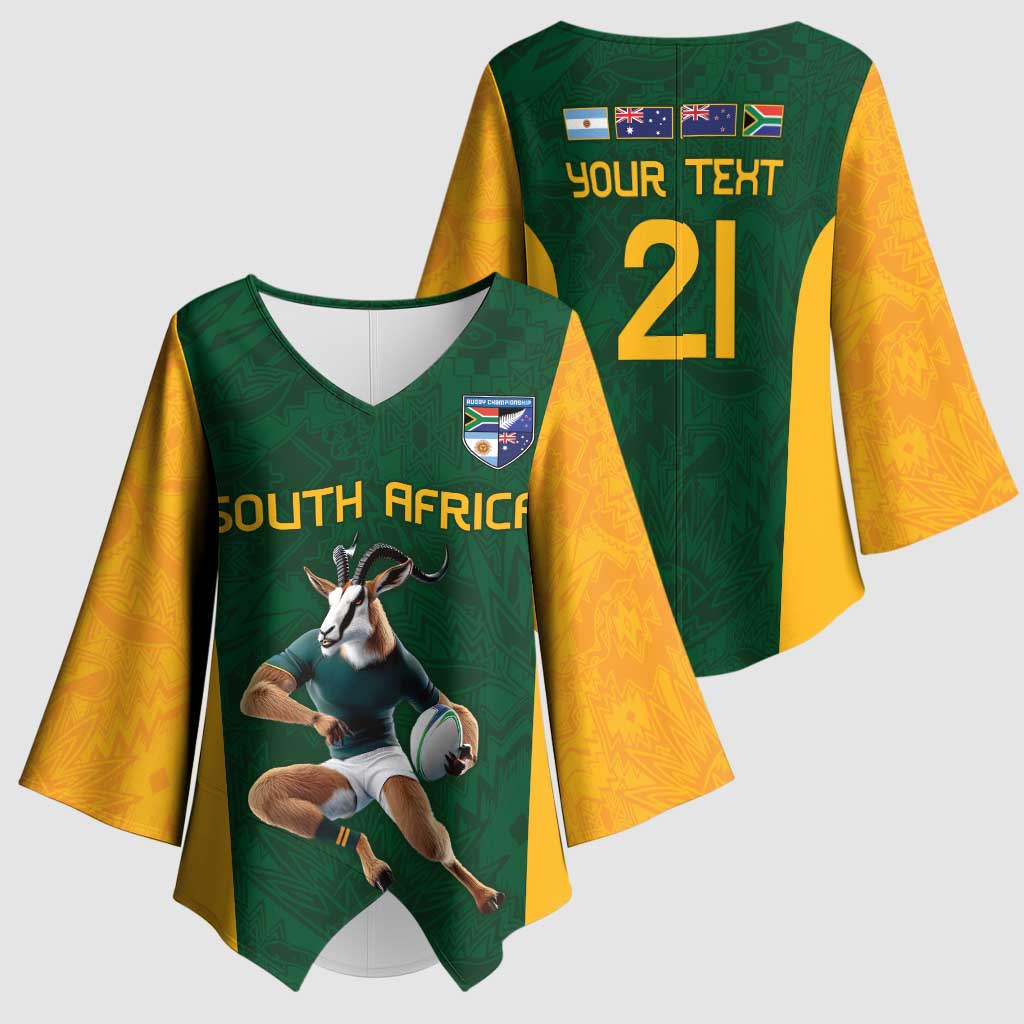 South Africa Rugby Custom Kimono Sleeve Blouse Glory Be To Springboks