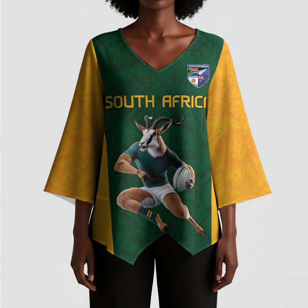 South Africa Rugby Custom Kimono Sleeve Blouse Glory Be To Springboks