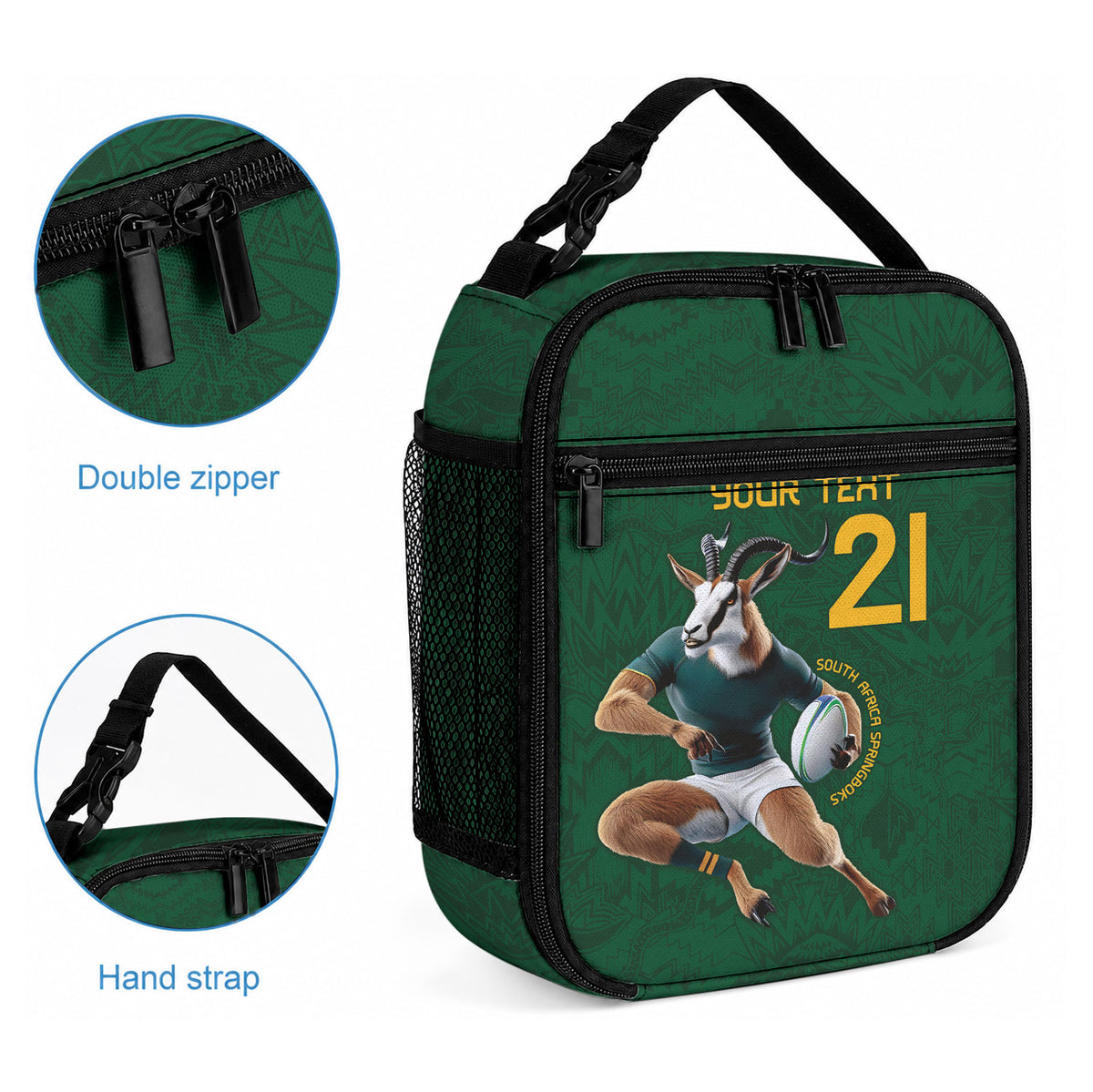 South Africa Rugby Custom Lunch Bag Glory Be To Springboks