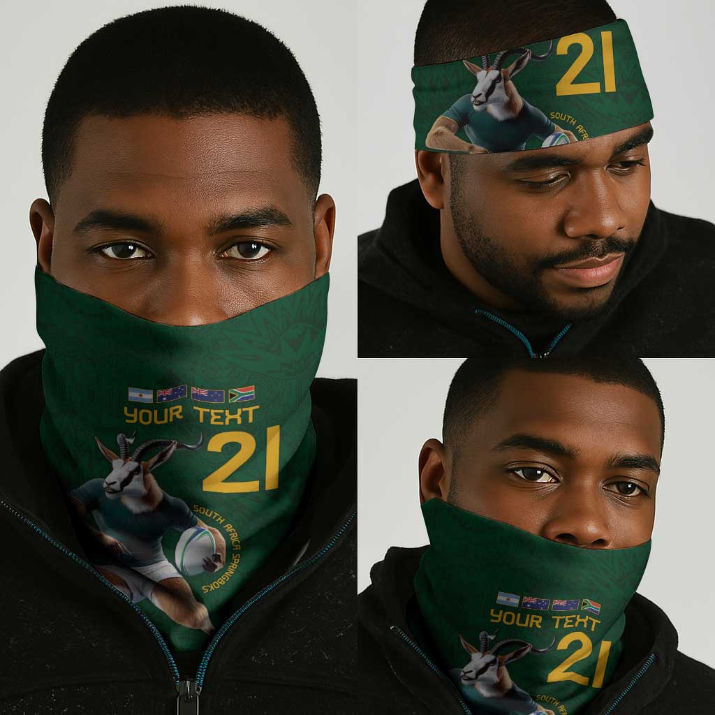 South Africa Rugby Custom Neck Gaiter Glory Be To Springboks LT9