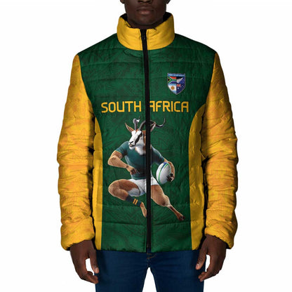 South Africa Rugby Custom Padded Jacket Glory Be To Springboks