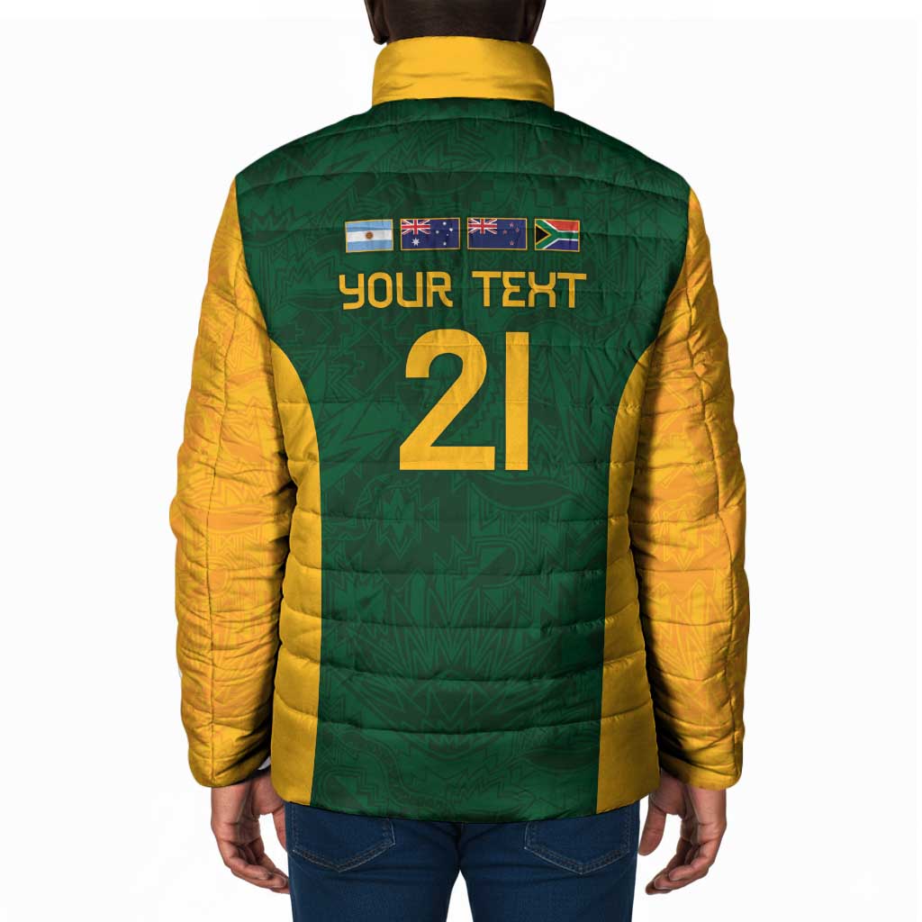 South Africa Rugby Custom Padded Jacket Glory Be To Springboks
