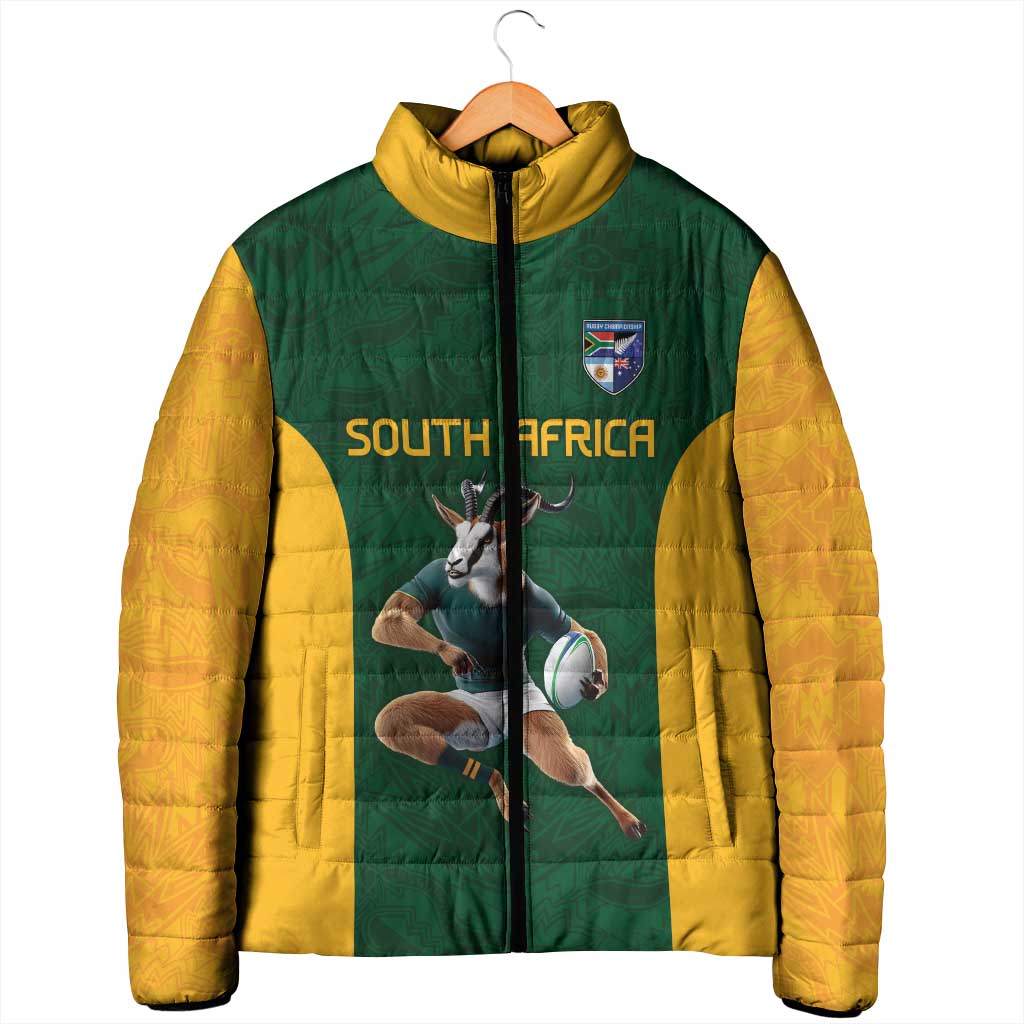 South Africa Rugby Custom Padded Jacket Glory Be To Springboks