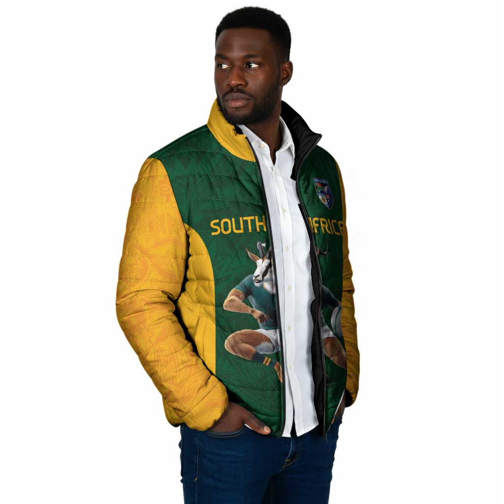 South Africa Rugby Custom Padded Jacket Glory Be To Springboks