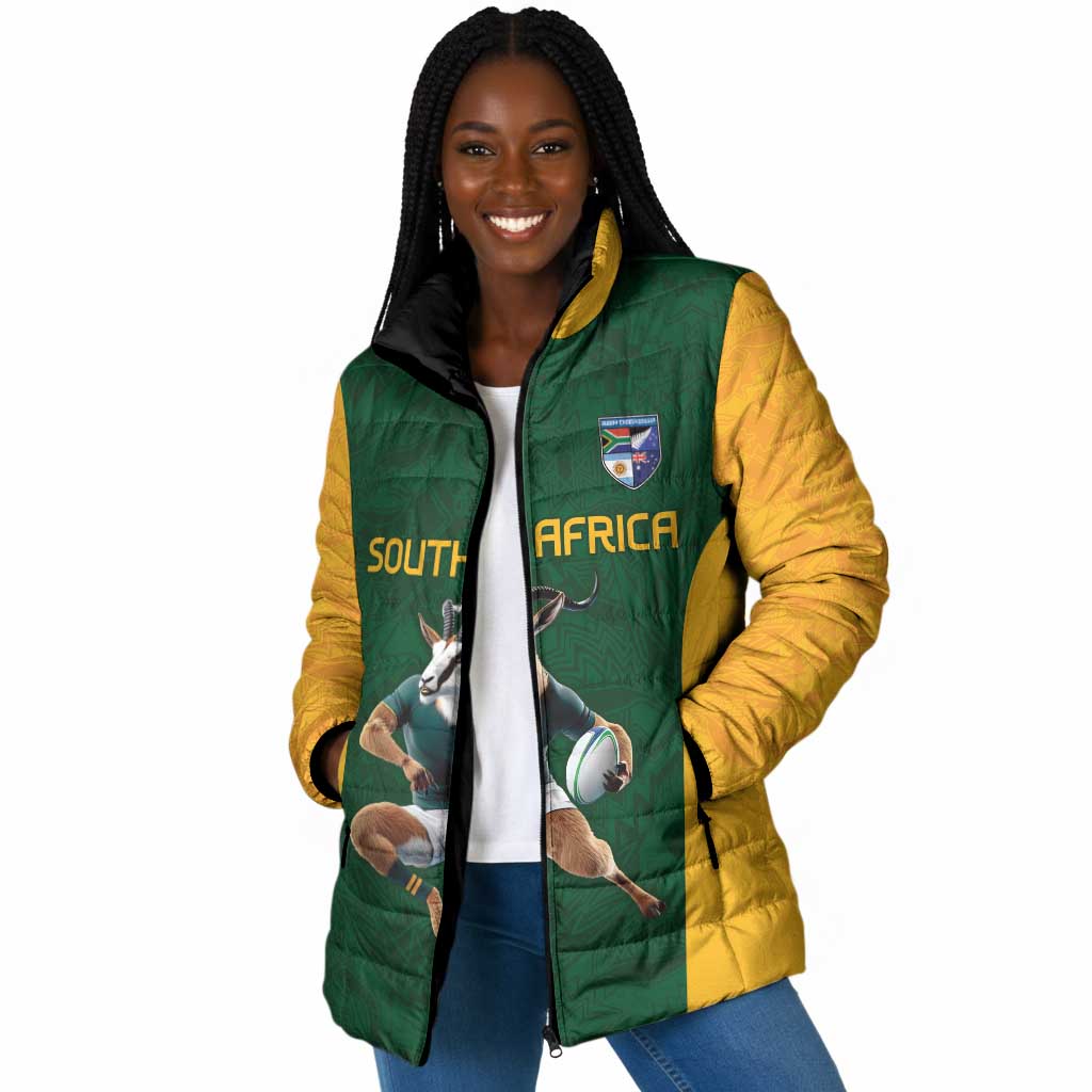 South Africa Rugby Custom Padded Jacket Glory Be To Springboks