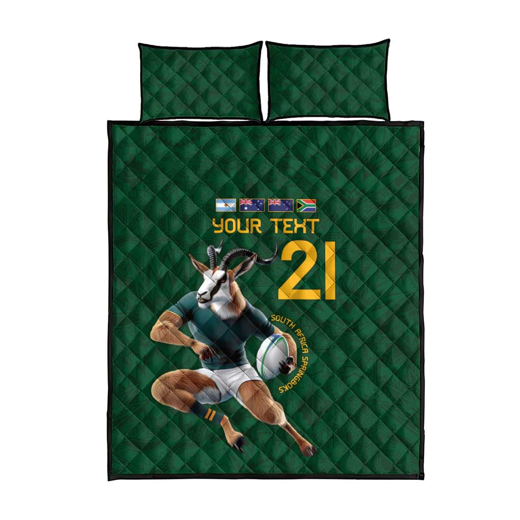 South Africa Rugby Custom Quilt Bed Set Glory Be To Springboks - African Pride