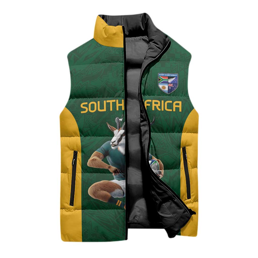 South Africa Rugby Custom Sleeveless Puffer Jacket Glory Be To Springboks