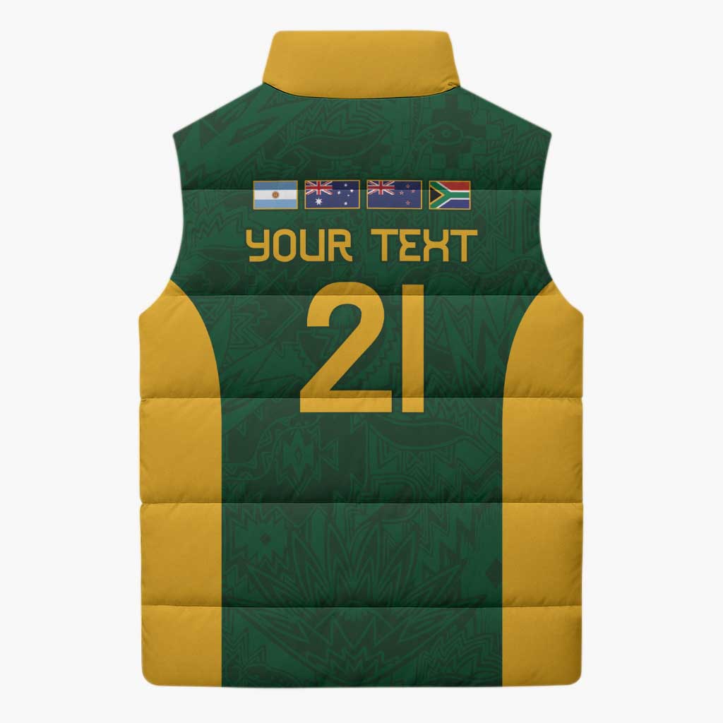 South Africa Rugby Custom Sleeveless Puffer Jacket Glory Be To Springboks
