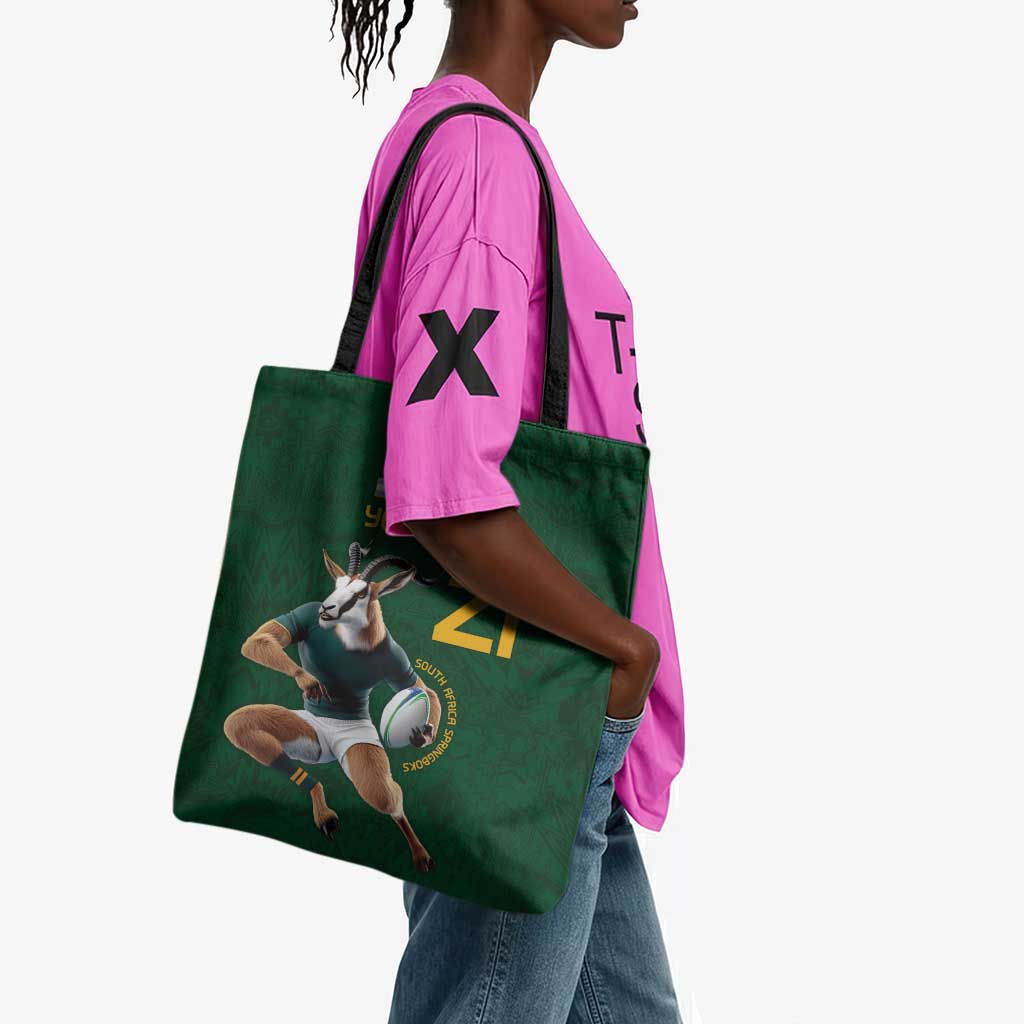 South Africa Rugby Custom Tote Bag Glory Be To Springboks