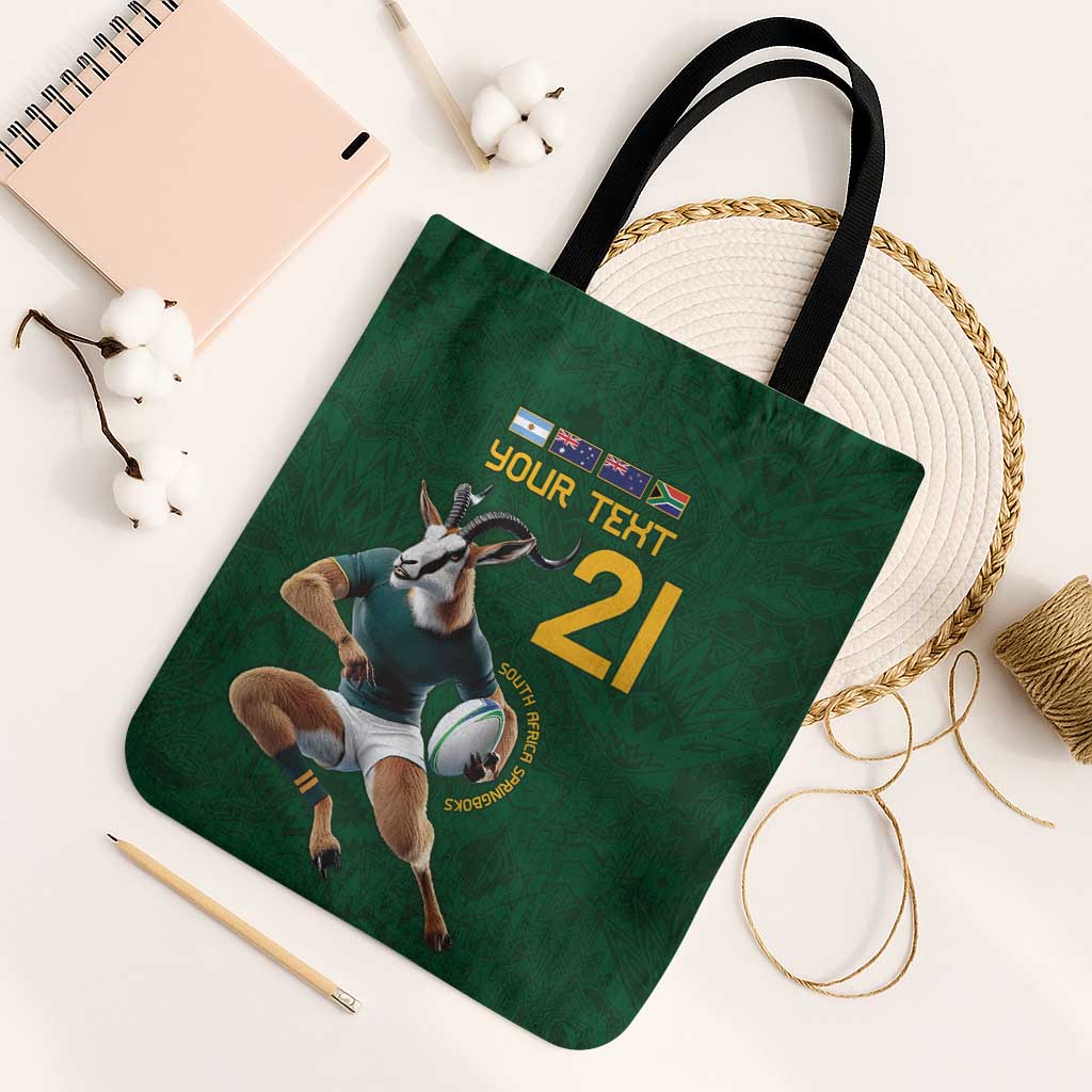 South Africa Rugby Custom Tote Bag Glory Be To Springboks