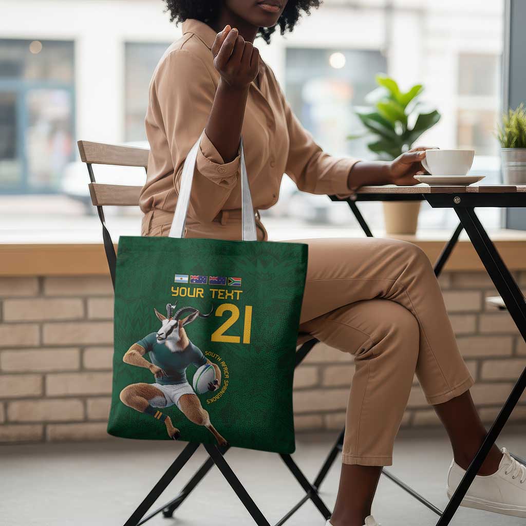South Africa Rugby Custom Tote Bag Glory Be To Springboks