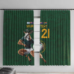South Africa Rugby Custom Window Curtain Glory Be To Springboks - African Pride