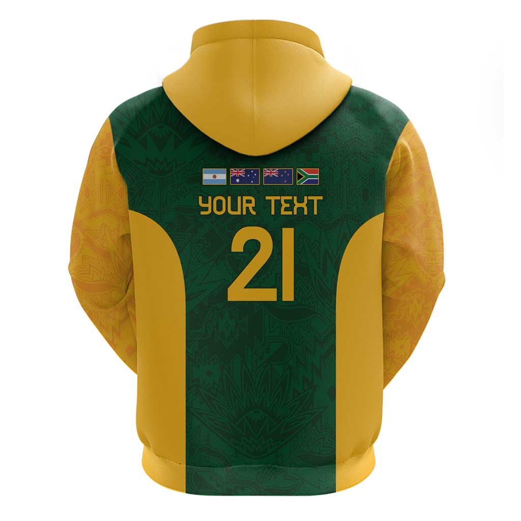 South Africa Rugby Custom Zip Hoodie Glory Be To Springboks - African Pride