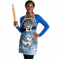 Botswana Cricket Custom Apron Baggy Blues African Zebra Skins Pattern