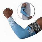 Botswana Cricket Custom Arm Sleeves Baggy Blues African Zebra Skins Pattern