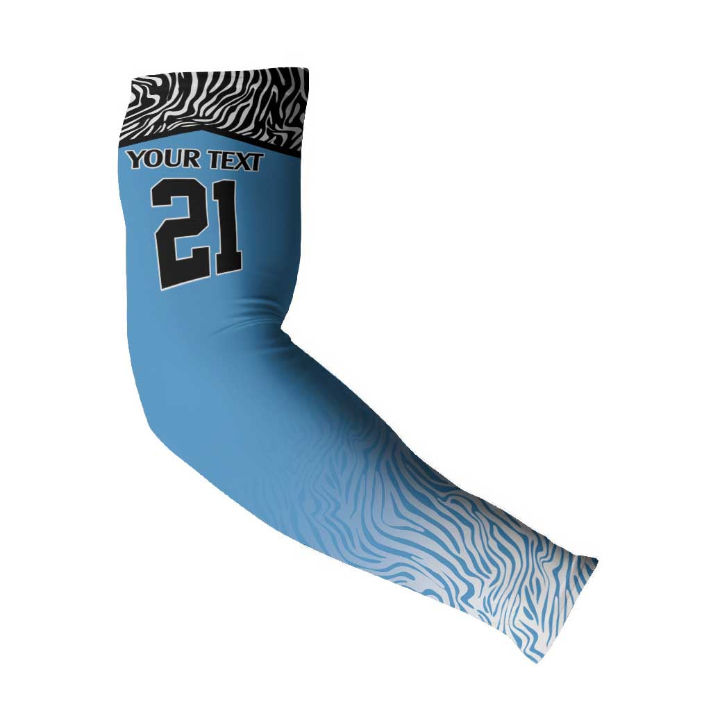 Botswana Cricket Custom Arm Sleeves Baggy Blues African Zebra Skins Pattern