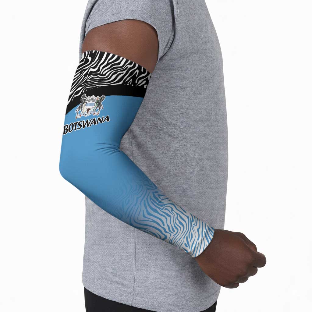 Botswana Cricket Custom Arm Sleeves Baggy Blues African Zebra Skins Pattern