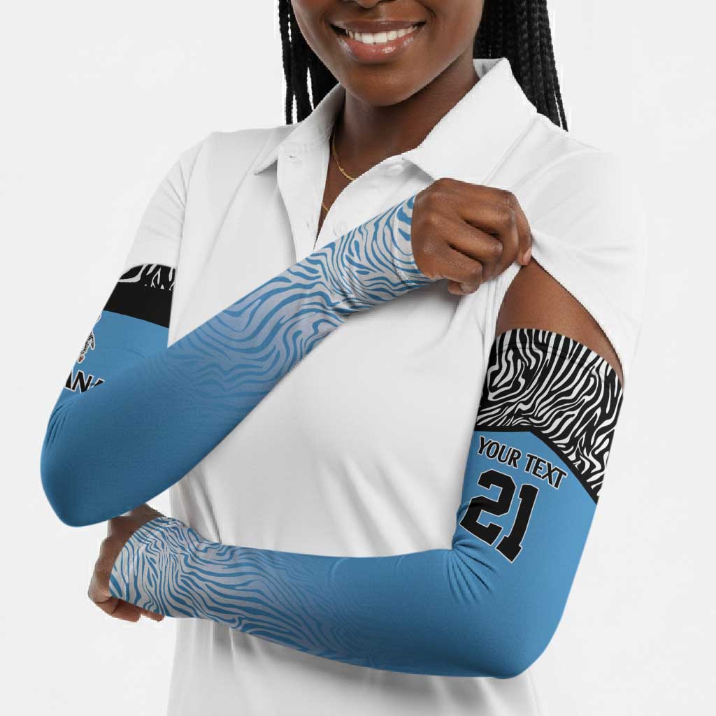 Botswana Cricket Custom Arm Sleeves Baggy Blues African Zebra Skins Pattern
