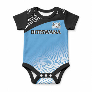 Botswana Cricket Custom Baby Onesie Baggy Blues African Zebra Skins Pattern