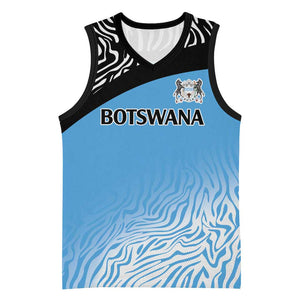 Botswana Cricket Custom Basketball Jersey Baggy Blues African Zebra Skins Pattern LT9