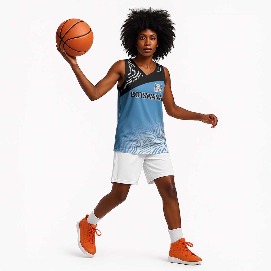 Botswana Cricket Custom Basketball Jersey Baggy Blues African Zebra Skins Pattern LT9