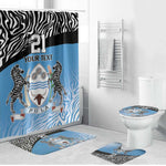 Botswana Cricket Custom Bathroom Set Baggy Blues African Zebra Skins Pattern