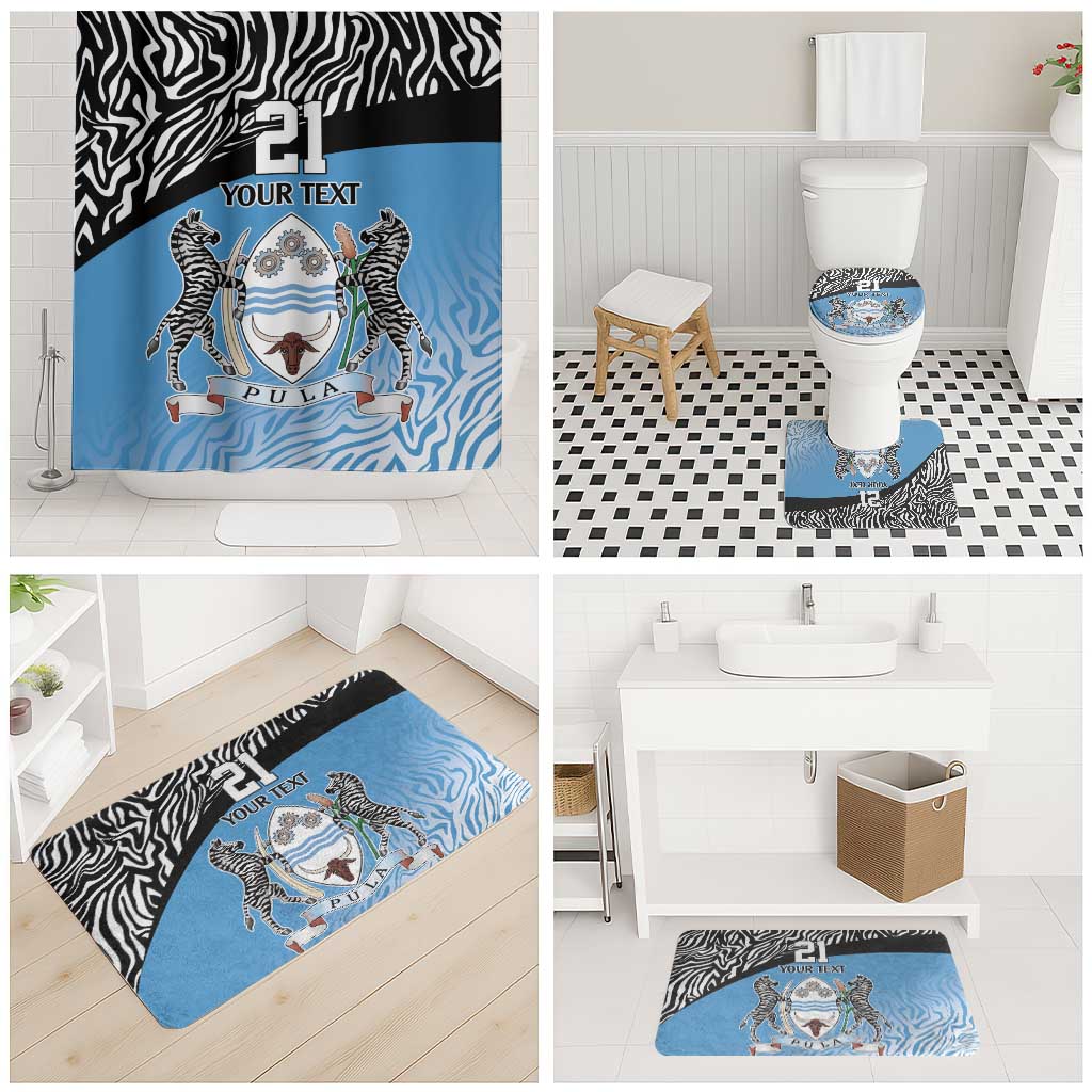 Botswana Cricket Custom Bathroom Set Baggy Blues African Zebra Skins Pattern