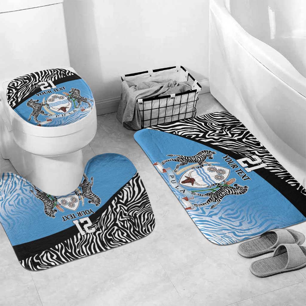 Botswana Cricket Custom Bathroom Set Baggy Blues African Zebra Skins Pattern