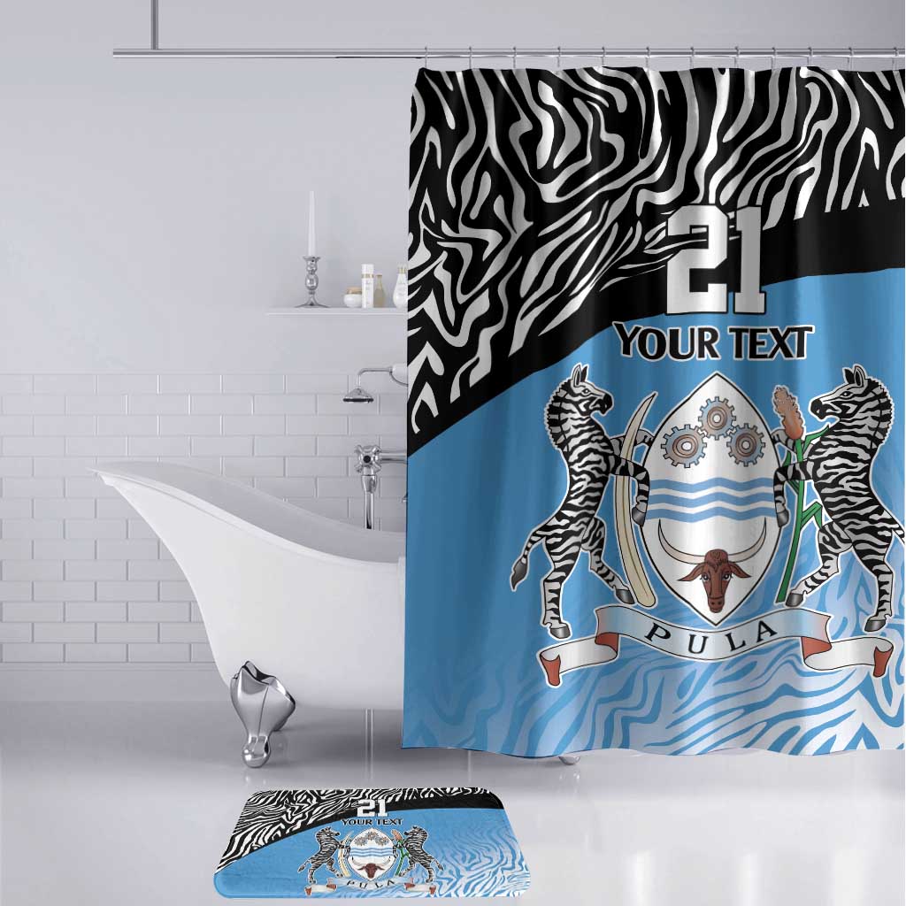 Botswana Cricket Custom Bathroom Set Baggy Blues African Zebra Skins Pattern
