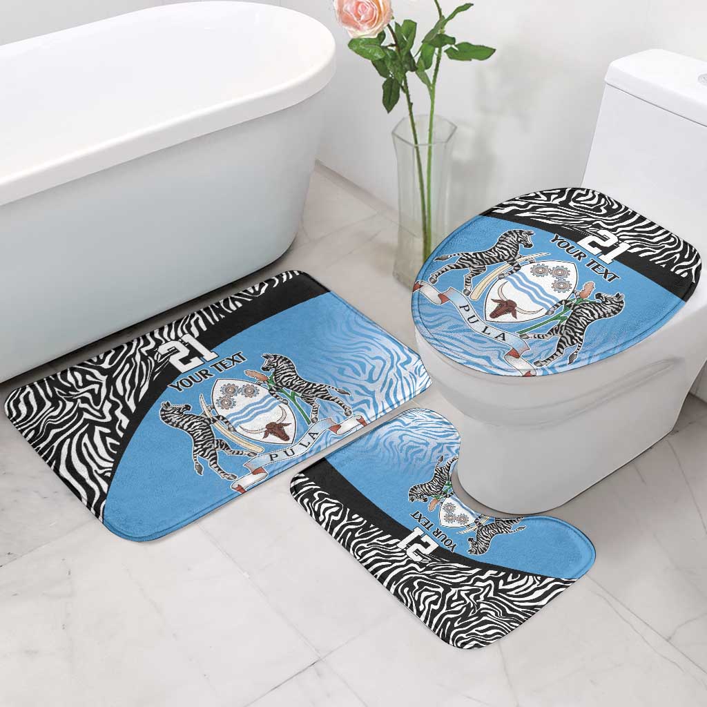 Botswana Cricket Custom Bathroom Set Baggy Blues African Zebra Skins Pattern