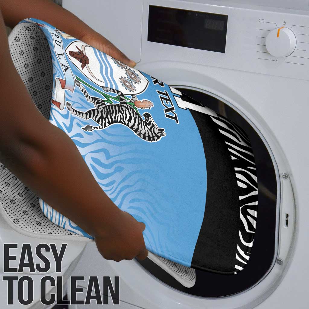 Botswana Cricket Custom Bathroom Set Baggy Blues African Zebra Skins Pattern