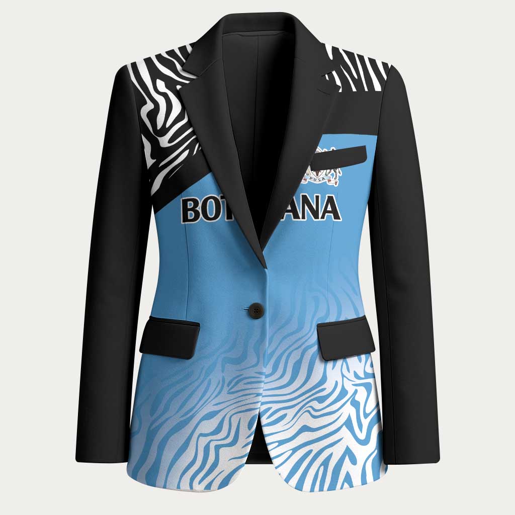 Botswana Cricket Custom Blazer Baggy Blues African Zebra Skins Pattern