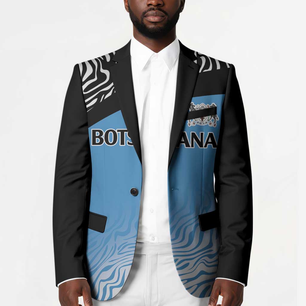Botswana Cricket Custom Blazer Baggy Blues African Zebra Skins Pattern