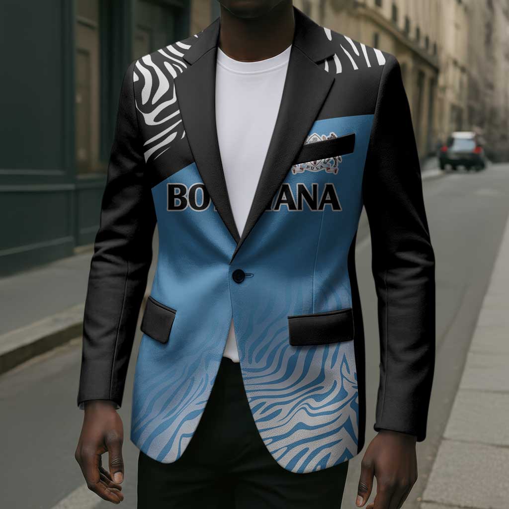 Botswana Cricket Custom Blazer Baggy Blues African Zebra Skins Pattern