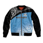 Botswana Cricket Custom Bomber Jacket Baggy Blues African Zebra Skins Pattern - African Pride