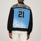Botswana Cricket Custom Bomber Jacket Baggy Blues African Zebra Skins Pattern - African Pride