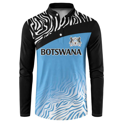 Botswana Cricket Custom Button Sweatshirt Baggy Blues African Zebra Skins Pattern