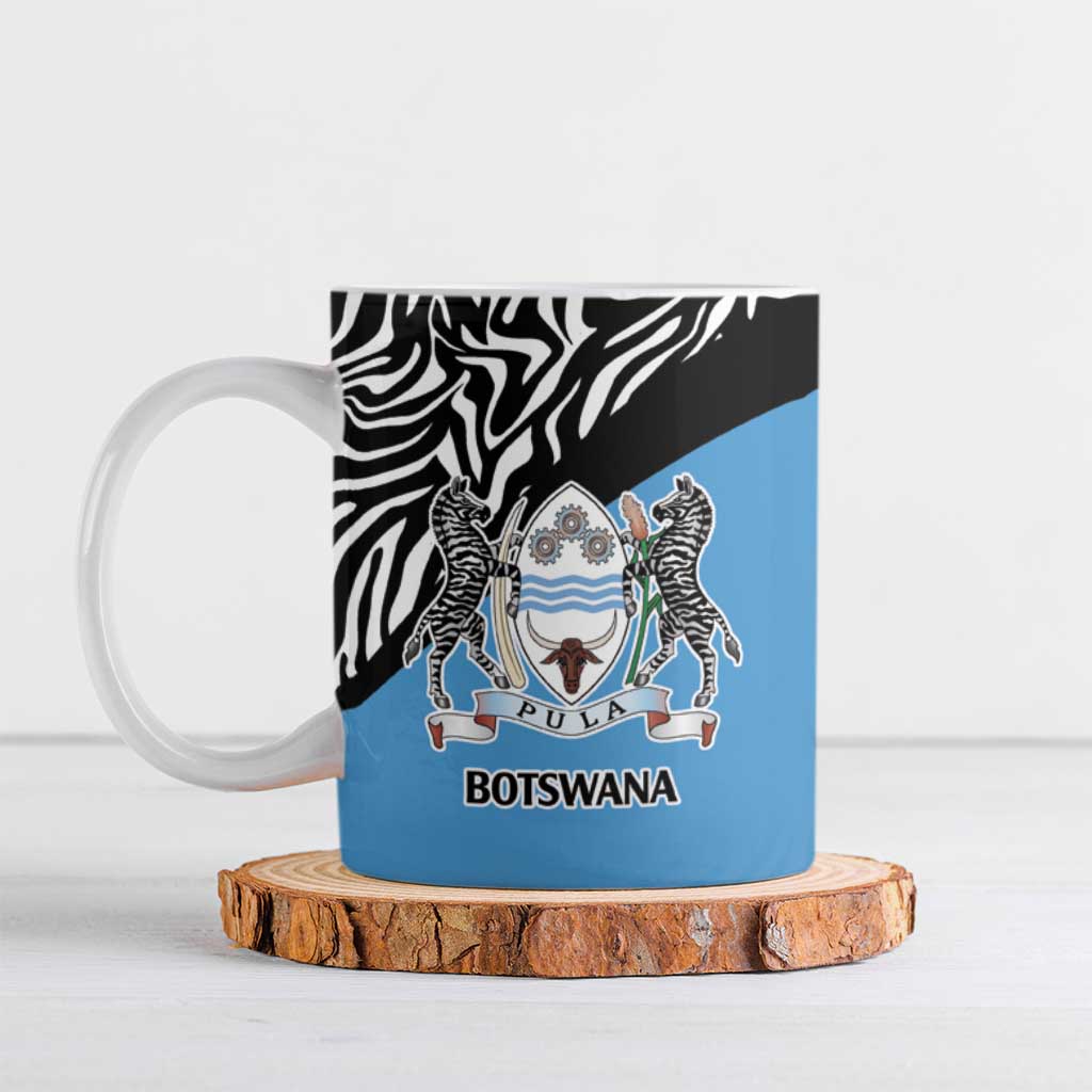 Botswana Cricket Custom Ceramic Mug Baggy Blues African Zebra Skins Pattern