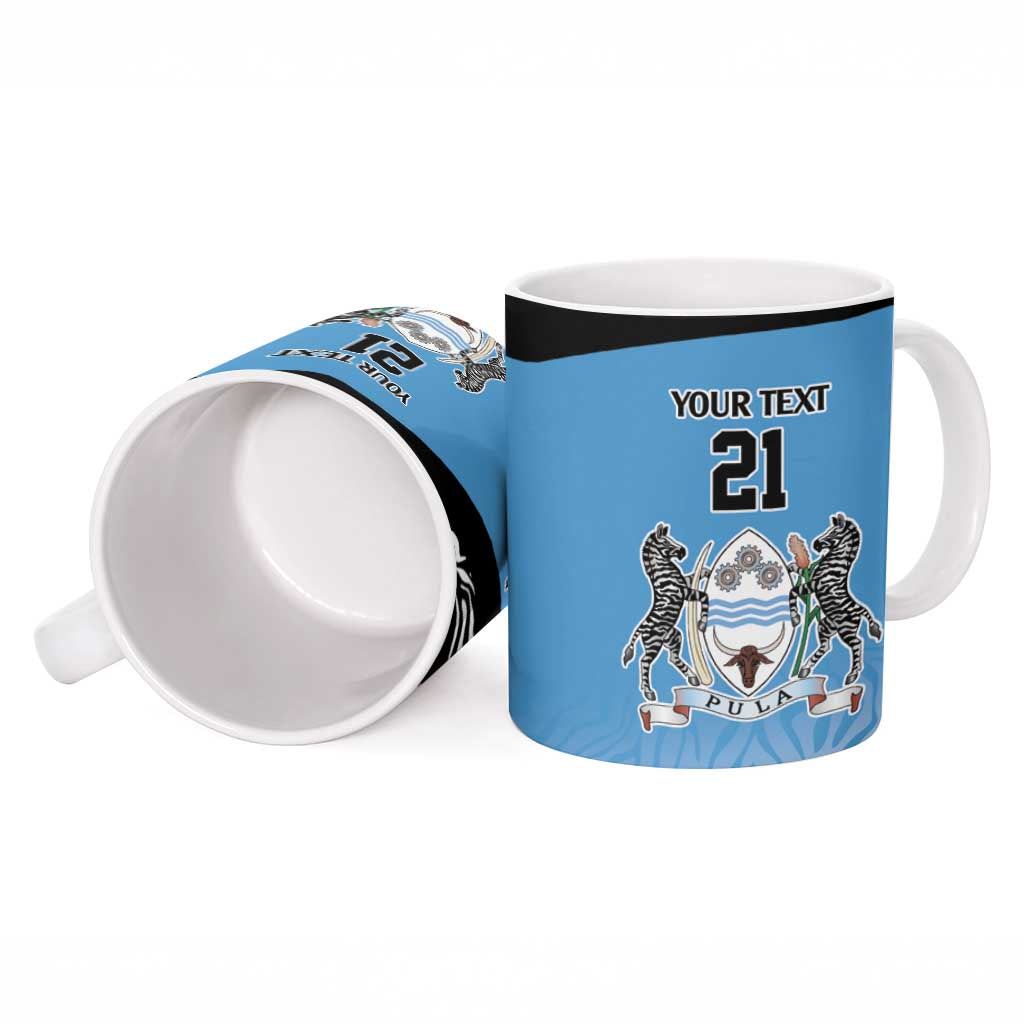 Botswana Cricket Custom Ceramic Mug Baggy Blues African Zebra Skins Pattern