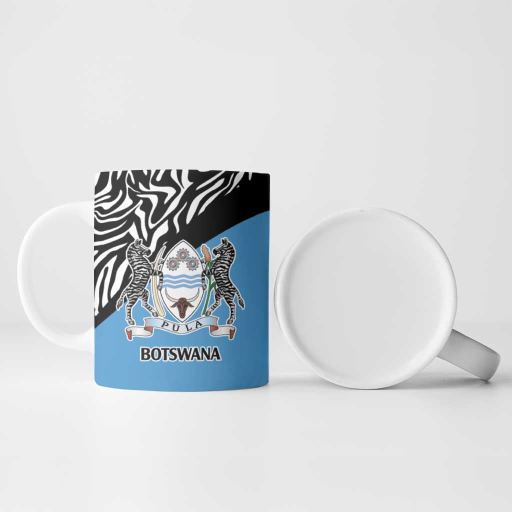Botswana Cricket Custom Ceramic Mug Baggy Blues African Zebra Skins Pattern