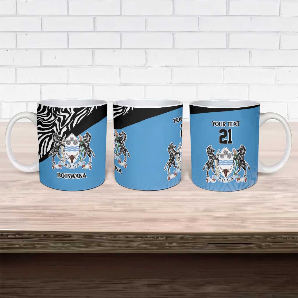 Botswana Cricket Custom Ceramic Mug Baggy Blues African Zebra Skins Pattern