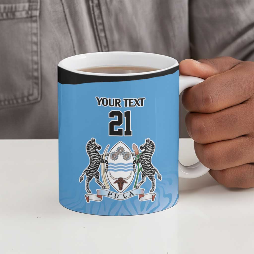 Botswana Cricket Custom Ceramic Mug Baggy Blues African Zebra Skins Pattern