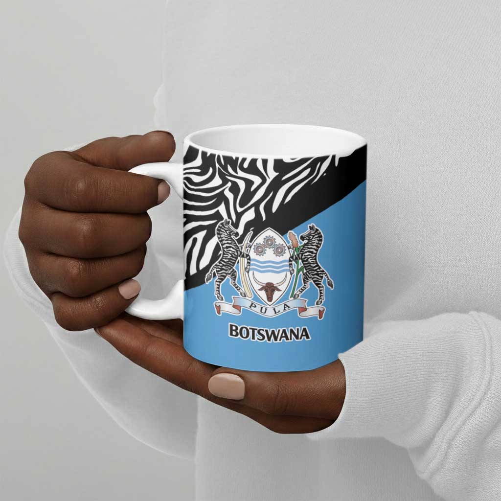 Botswana Cricket Custom Ceramic Mug Baggy Blues African Zebra Skins Pattern
