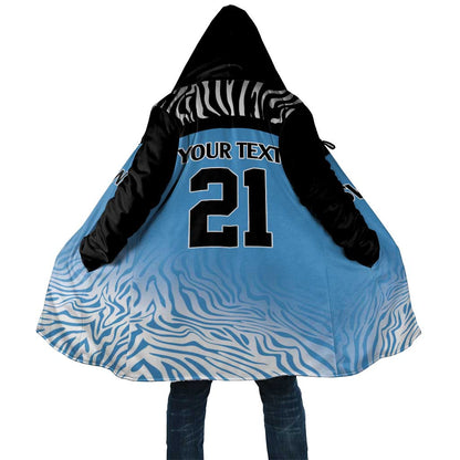 Botswana Cricket Custom Cloak Baggy Blues African Zebra Skins Pattern