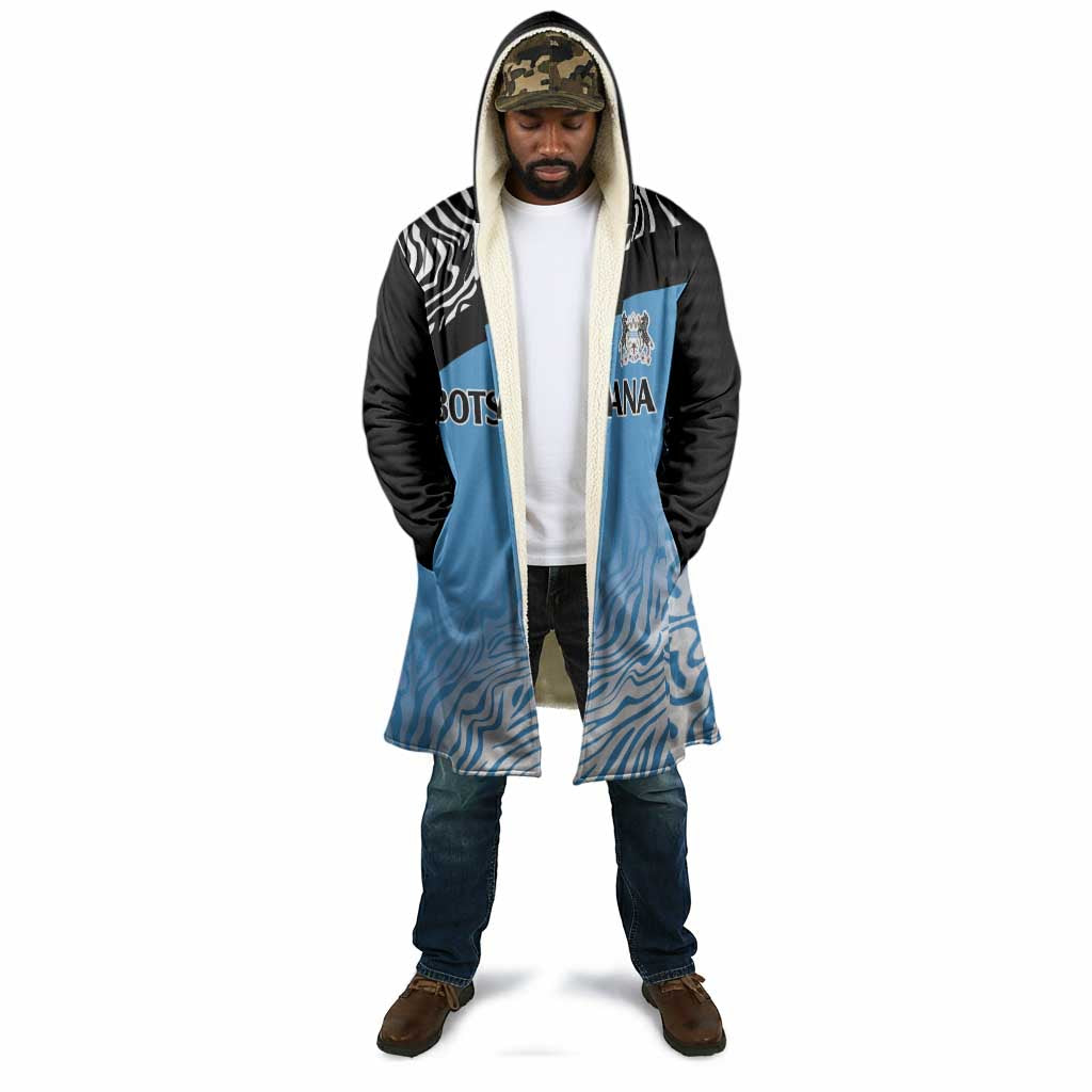 Botswana Cricket Custom Cloak Baggy Blues African Zebra Skins Pattern