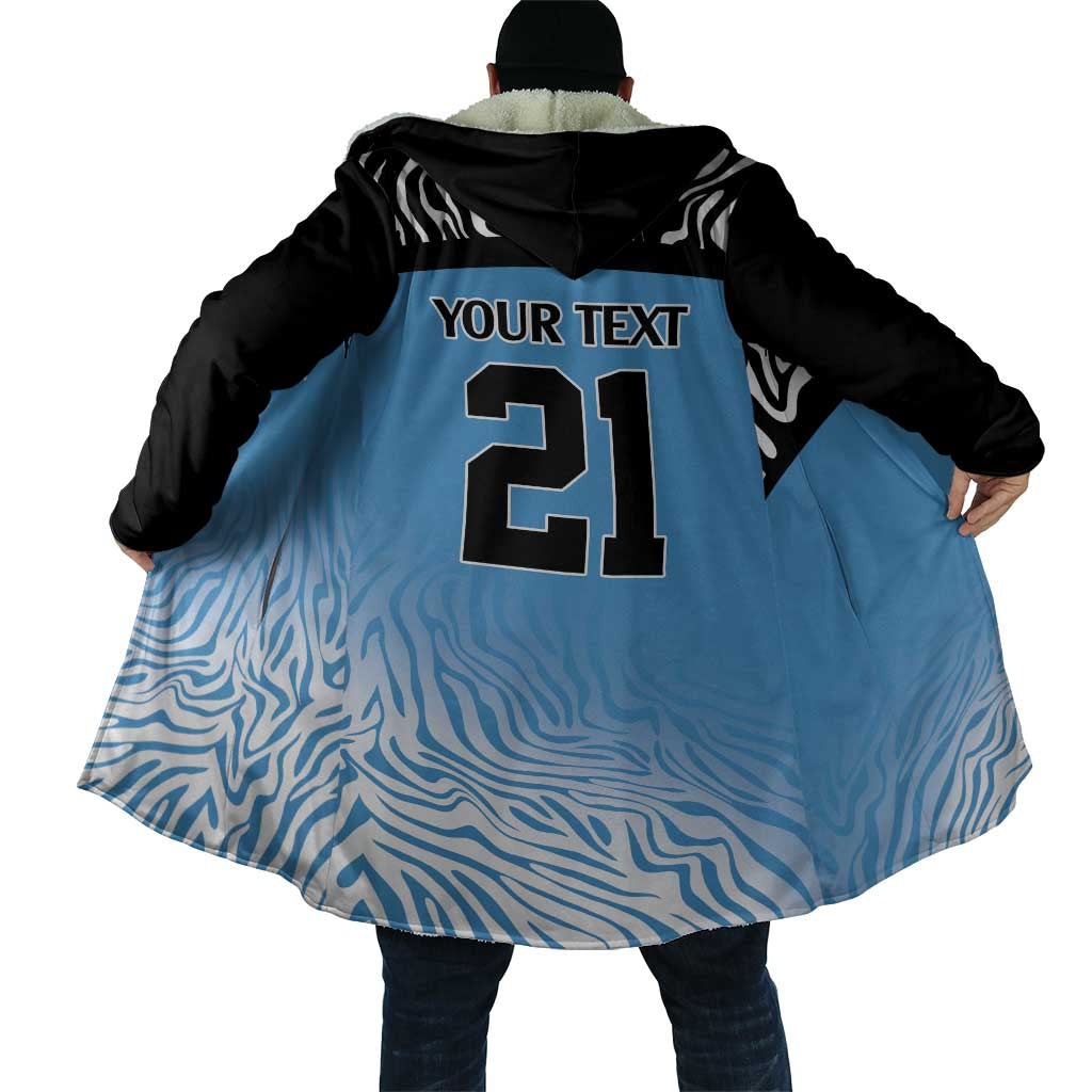 Botswana Cricket Custom Cloak Baggy Blues African Zebra Skins Pattern