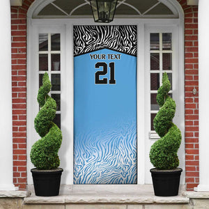 Botswana Cricket Custom Door Cover Baggy Blues African Zebra Skins Pattern